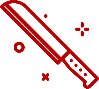 Shining knife red logo